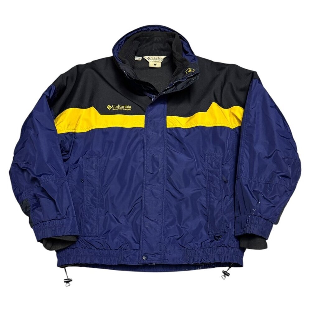 COLUMBIA 2-in-1 Convertible Fleece Jacket Winter Waterproof Ski Jacket Men Large